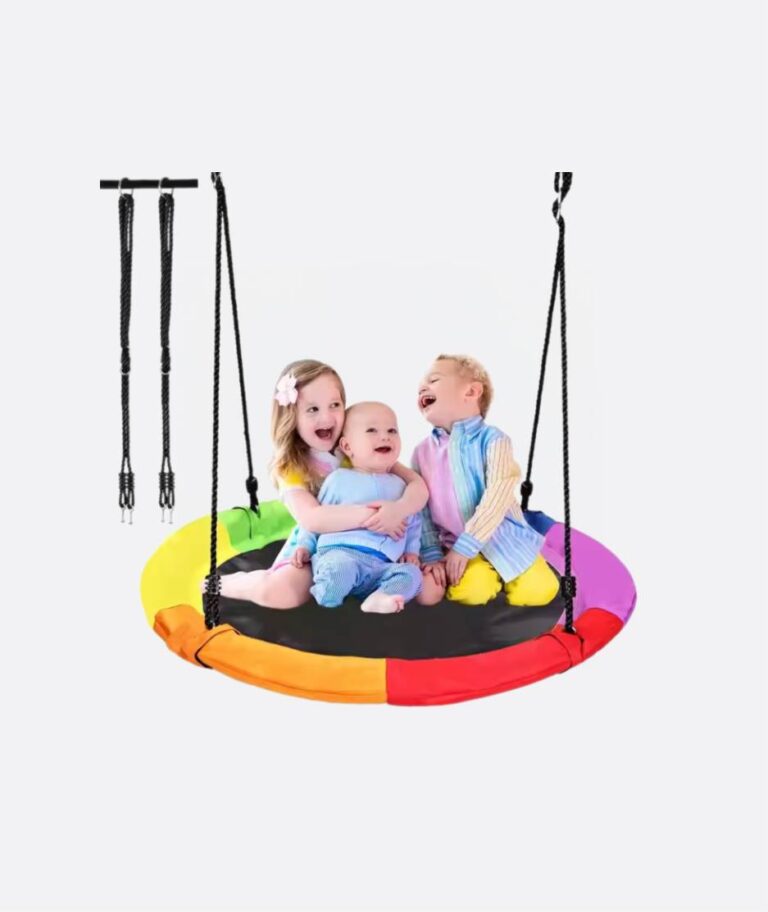 Columpio Nido KESSER Redondo 60cm - Soporta 200kg, Con Cojín Y 4 Asas, Interior/exterior, Azul Columpio Nido KESSER Redondo 60cm - Soporta 200kg, Con Cojín Y 4 Asas, Interior/exterior, Azul